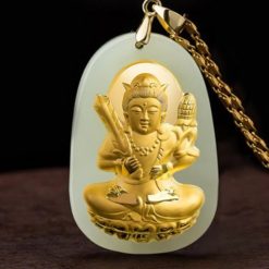 Dây Chuyền Mặt Hình Hư Không Tạng Bồ Tát Dát Vàng 24k 2 Day Chuyen Mat Hinh Hu Khong Tang Bo Tat Dat Vang 24k 3