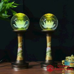 Den Cau Lien Hoa Pha Le Than Dong In Hoa La Sen Cao Cap Cao Tu 22 90cm 2