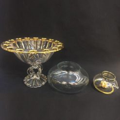Đèn Dầu Thủy Tinh Viền Vàng Cỡ Đại, Cao 44cm, Đường Kính 34cm 1 Den Dau Thuy Tinh Vien Vang Co Dai Cao 44cm Duong Kinh 34cm 1