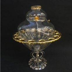 Đèn Dầu Thủy Tinh Viền Vàng Cỡ Đại, Cao 44cm, Đường Kính 34cm 3 Den Dau Thuy Tinh Vien Vang Co Dai Cao 44cm Duong Kinh 34cm 3