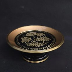 Đĩa Thờ (Mâm Bồng) Bằng Đồng Đen Viền Vàng, Đường Kính 20cm 1 Dia Tho Mam Bong Bang Dong Den Vien Vang Duong Kinh 20cm 1