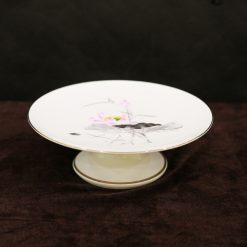 Đĩa Thờ (Mâm Bồng) Sứ Trắng Viền Vàng Sen Hồng, Nhiều Kích Cỡ 1 Dia Tho Mam Bong Su Trang Vien Vang Sen Hong Nhieu Kich Co 1