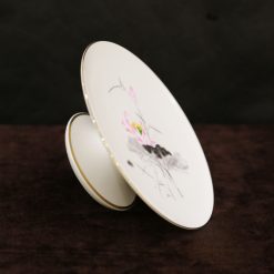 Đĩa Thờ (Mâm Bồng) Sứ Trắng Viền Vàng Sen Hồng, Nhiều Kích Cỡ 5 Dia Tho Mam Bong Su Trang Vien Vang Sen Hong Nhieu Kich Co 3