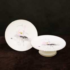 Đĩa Thờ (Mâm Bồng) Sứ Trắng Viền Vàng Sen Hồng, Nhiều Kích Cỡ 4 Dia Tho Mam Bong Su Trang Vien Vang Sen Hong Nhieu Kich Co 4