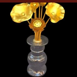 Hoa Sen (Bình Bông) Thờ Cúng Đồng 9 Bông Mạ Vàng, Cao 80cm 5 Hoa Sen Binh Bong Tho Cung Dong 9 Bong Ma Vang Cao 80cm 5