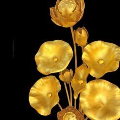 Hoa Sen (Bình Bông) Thờ Cúng Đồng 9 Bông Mạ Vàng, Cao 80cm 3 Hoa Sen Binh Bong Tho Cung Dong 9 Bong Ma Vang Cao 80cm 7