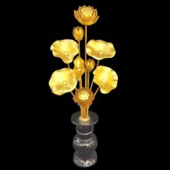 Hoa Sen (Bình Bông) Thờ Cúng Đồng 9 Bông Mạ Vàng, Cao 80cm 2 Hoa Sen Binh Bong Tho Cung Dong 9 Bong Ma Vang Cao 80cm 8