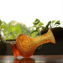 Lọ Hoa (Bình Bông) Thờ Cúng Lưu Ly Mầu Vàng, Cao 23cm 5 Lo Hoa Binh Bong Tho Cung Luu Ly Mau Vang Cao 23cm 4