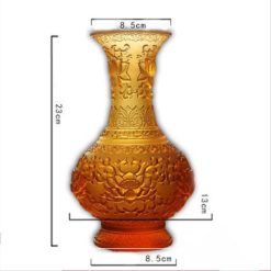 Lọ Hoa (Bình Bông) Thờ Cúng Lưu Ly Mầu Vàng, Cao 23cm 3 Lo Hoa Binh Bong Tho Cung Luu Ly Mau Vang Cao 23cm 6