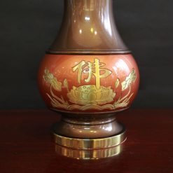 Lo Hoa Hoa Sen Chu Phat Bang Dong Mau Do Cao 25cm 1