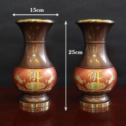 Lo Hoa Hoa Sen Chu Phat Bang Dong Mau Do Cao 25cm 3