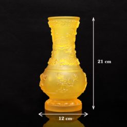 Lo Hoa Luu Ly Thanh Lien Mau Vang Hoa Sen Noi Cao 21cm 3