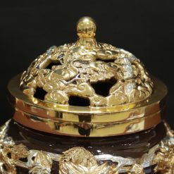 Lư Trầm Cửu Long Bằng Đồng Đài Loan, Đường Kính Miệng 15cm 1 Lu Tram Cuu Long Bang Dong Dai Loan Duong Kinh Mieng 15cm 6