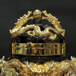 Lư Trầm Cửu Long Bằng Đồng Đài Loan, Đường Kính Miệng 18.5cm 7 Lu Tram Cuu Long Bang Dong Dai Loan Duong Kinh Mieng 18.5cm 5