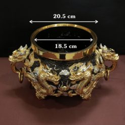 Lư Trầm Cửu Long Bằng Đồng Đài Loan, Đường Kính Miệng 18.5cm 5 Lu Tram Cuu Long Bang Dong Dai Loan Duong Kinh Mieng 18.5cm 7