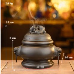 Lư Trầm Kỳ Lân Bằng Đồng Màu Đất Nung, Kích Thước 10cm x 15cm, Trọng Lượng 2,6kg 4 Lu Tram Ky Lan Bang Dong Mau Dat Nung Kich Thuoc 10cm x 15cm Trong Luong 26kg 3