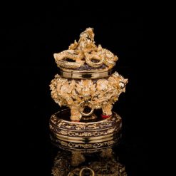 Lu Tram Luong Long Tranh Chau Bang Dong Dat Vang Kich Thuoc 15cm x 15cm x 15cm Trong Luong 25kg 3