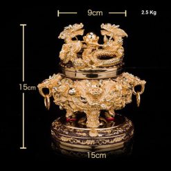 Lu Tram Luong Long Tranh Chau Bang Dong Dat Vang Kich Thuoc 15cm x 15cm x 15cm Trong Luong 25kg 6