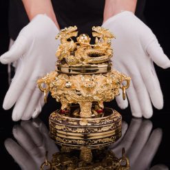 Lu Tram Luong Long Tranh Chau Bang Dong Dat Vang Kich Thuoc 15cm x 15cm x 15cm Trong Luong 25kg 7