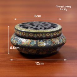 Lư Trầm Xông Hoa Văn Bằng Sứ, Nắp Gang, Đường Kính 8cm 9 Lu Tram Xong Hoa Van Bang Su Nap Gang Duong Kinh 8cm 1