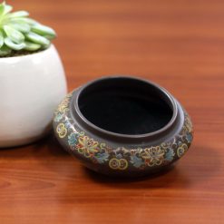 Lư Trầm Xông Hoa Văn Bằng Sứ, Nắp Gang, Đường Kính 8cm 8 Lu Tram Xong Hoa Van Bang Su Nap Gang Duong Kinh 8cm 2