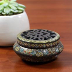 Lư Trầm Xông Hoa Văn Bằng Sứ, Nắp Gang, Đường Kính 8cm 6 Lu Tram Xong Hoa Van Bang Su Nap Gang Duong Kinh 8cm 4