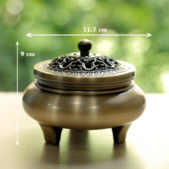 Lư Trầm Xông Hoa Văn Bằng Sứ, Nắp Gang, Đường Kính 8cm 4 Lu Tram Xong Hoa Van Bang Su Nap Gang Duong Kinh 8cm 6