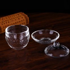 Ly Nước Thờ Trong Suốt Bằng Thuỷ Tinh, Có Nắp, Cao 12cm 2 Ly Nuoc Tho Trong Suot Bang Thuy Tinh Co Nap Cao 12cm 1
