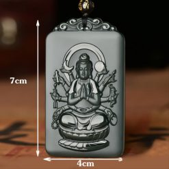 Mặt Dây Chuyền Hình Quan Thế Âm Bồ Tát Bằng Ngọc Hòa Điền, Cỡ 4cm x 7cm 1 Mat Day Chuyen Hinh Quan The Am Bo Tat Bang Ngoc Hoa Dien Co 4cm x 7cm 1