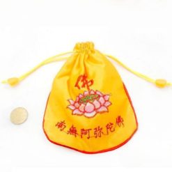 Túi Lụa May Mắn Thêu Chữ Phật Mầu Vàng 4 Tui Lua May Man Theu Chu Phat Mau Vang 3