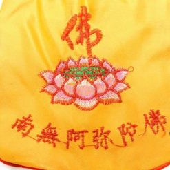 Túi Lụa May Mắn Thêu Chữ Phật Mầu Vàng 2 Tui Lua May Man Theu Chu Phat Mau Vang 5