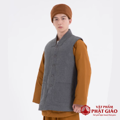 Áo Ghi Lê Mùa Đông 2 Lớp Lót Lông Màu Xám Dùng Cho Tăng, Ni, Nam Nữ Cư Sỹ, Nhiều Size 3 ao ghi le mua dong 2 lop lot mau xam dung cho tang ni cu si vat pham phat giao la boi 3