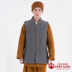 Áo Ghi Lê Mùa Đông 2 Lớp Lót Lông Màu Xám Dùng Cho Tăng, Ni, Nam Nữ Cư Sỹ, Nhiều Size 4 ao ghi le mua dong 2 lop lot mau xam dung cho tang ni cu si vat pham phat giao la boi 4
