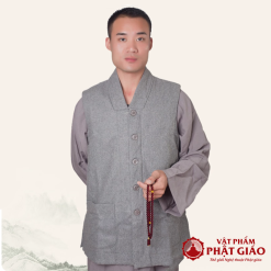 Áo Ghi Lê Mùa Đông 2 Lớp Lót Lông Màu Xám Dùng Cho Tăng, Ni, Nam Nữ Cư Sỹ, Nhiều Size 7 ao ghi le mua dong 2 lop lot mau xam dung cho tang ni cu si vat pham phat giao la boi 7