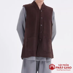Áo Ghi Lê Mùa Đông 2 Lớp Màu Nâu Dùng Cho Tăng Ni, Đồ Tu Mùa Đông Cho Quý Thầy Tăng Ni, Cư Sĩ 1 ao ghi le mua dong 2 lop mau nau dung cho tang ni ao lot mua dong cho quy thay tang ni cu si size s m l xl vat pham phat giao la boi 7