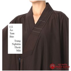 Áo Tràng Hải Thanh Đi Lễ Chùa Vải Đài Loan Màu Nâu, Trang Nhã Và Thanh Lịch 3 ao trang hai thanh di le chua vai dai loan mau nau trang nha va thanh lich vat pham phat giao la boi 5