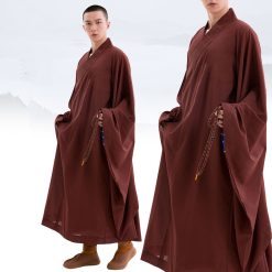 Áo Tràng Hải Thanh Đài Loan Cao Cấp Màu Đỏ Đô Dành Cho Quý Thầy 10 ao trang hai thanh ong tay rong mau do do cao cap danh cho quy thay vat pham phat giao la boi 1