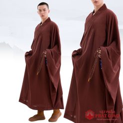 Áo Tràng Hải Thanh Đài Loan Cao Cấp Màu Đỏ Đô Dành Cho Quý Thầy 8 ao trang hai thanh ong tay rong mau do do cao cap danh cho quy thay vat pham phat giao la boi 3