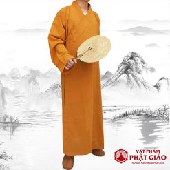 Áo Tràng Trường Sam 7 Vạt Màu Vàng Bò Cho Quý Đại Đức, Hoà Thượng Tăng Ni 3 ao trang truong sam 7 vat mau vang bo cho quy dai duc hoa thuong tang ni vat pham phat giao la boi 3