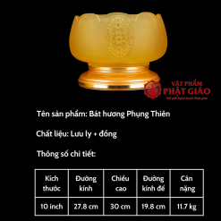 Bát Hương Lưu Ly Phụng Thiên Đế Đồng Cao Cấp, Đường Kính 28cm 1 bat huong luu ly phung thien de dong cao cap vat pham phat giao la boi 7