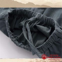 Bộ Cư Sĩ Nam Vải Lanh Cao Cấp, Màu Xanh Sẫm, Nhiều Kích Cỡ 3 bo cu si nam vai lanh cao cap mau xanh sam nhieu kich co vat pham phat giao la boi 6