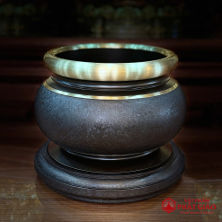 Bộ Đồ Thờ Bằng Đồng Vân Đá Màu Đen Sần, Nhiều Kích Thước 1 bo do tho bang dong van da mau den san nhieu kich thuoc 1