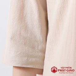 Bộ Quần Áo Nữ Cư Sĩ Màu Kem Vải Cotton, Quần Áo Đi Chùa Lễ Phật Trang Nhã Thanh Lịch 5 bo quan ao nu cu si mau kem vai cotton ao di chua le phat trang nha thanh lich vat pham phat giao la boi 3
