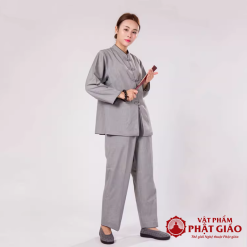 bo quan ao nu phat tu cu si vai xo mau xam dam xam nhat vat pham phat giao la boi 12