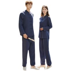 Bộ Quần Áo Phật Tử Nữ Đi Chùa Cổ Liền 1 Nút Vải Linen Hàn Quốc Màu Xanh 1 bo quan ao phat tu nu di chua thanh lich mau xanh vat pham phat giao la boi 3