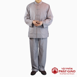 bo thien nam vai truc sa cotton dai tay mau xam vat pham phat giao la boi 2