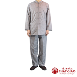 bo thien nam vai truc sa cotton dai tay mau xam vat pham phat giao la boi 4