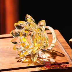 Chân Đế Nến Hoa Sen Pha Lê Nhiều Mầu, Cao 9.5cm 3 chan de nen hoa sen pha le nhieu mau cao 9 5cm 3