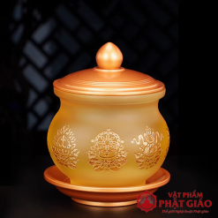 Chén Nước Lưu Ly Khắc 8 Cát Tường Cao 10cm 4 chen nuoc luu ly khac 8 cat tuong cao 10cm vat pham phat giao la boi 2