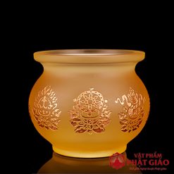 Chén Nước Lưu Ly Khắc 8 Cát Tường Cao 10cm 2 chen nuoc luu ly khac 8 cat tuong cao 10cm vat pham phat giao la boi 4